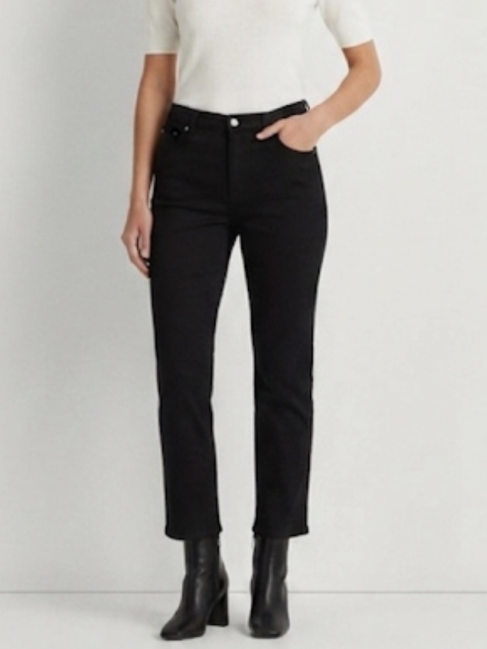 ESCADA SPORT Jane Black Cropped Stretch Jeans Straight Leg Size 12